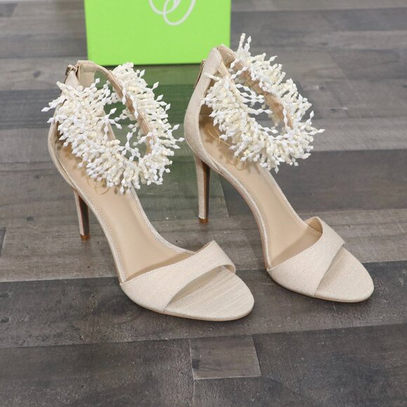 Sam Edelman Gillie Heeled Sandal Sand 8 New - Picture 2 of 13